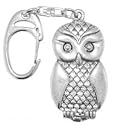 Solid Pewter Cute Owl Bird of Prey Keyring / Bag Charm Gift - FREE UK SHIPPING