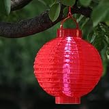 8 Inch Solar Powered Lantern - Red