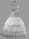 Loywe, Reifrock Petticoat aus Satin und Spitze, 3 Ringe, Taille Umfang bis 90cm, LW4805