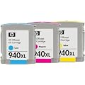 HP 940XL Cyan Magenta & Yellow Ink Cartridges for Officejet Pro 8000 8500