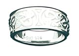 Ladies Sterling Silver Irish Celtic Wedding Ring Band