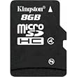 Kingston 8 GB microSDHC Class 4 Flash Memory Card SDC4/8GB