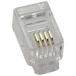 Modular Plugs, RJ22 Handset Plug, 4 Position, 4 Conductor For Flat