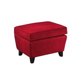 Soho 25w Tapered Storage Ottoman, 25W, RED