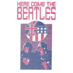 Rock Star Tシャツ ユニオンジャック 星条旗が組み合わさった サークル デザイン ビートルズ ＵネックＴシャツ HERE COMES
