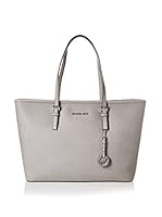 Michael Kors Bolso shopping Jet Set Travel Medium Saffiano Top-Zip Tote (Gris Claro)