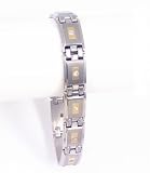 Stainless Steel/14K Men's Diamond Boxed Bracelet