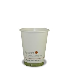 Planet+ 8-Ounce PLA Laminated Compostable Hot Cup, 1000-Count Case,  Boxes