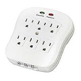 6 Outlet Surge Wall Tap, 1080 Joules