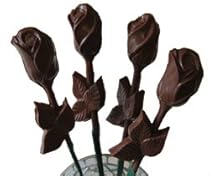 Chocolate Long Stem Roses - 1 Dozen, for Valentine's Day, Mother's Day, Milk Chocolate