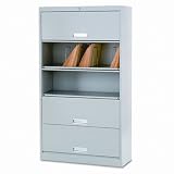 HON 625LQ 600 Series 36 by 13-3/4 by 75-7/8-Inch 5-Shelf Steel Receding Door Letter File, Gray