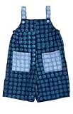 Boys Girls Cotton Twill Shortalls with Dark Blue Swirls