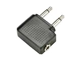 Airline Headphone Seat Adaptor - Airplane 3.5mm Stereo to dual Mono Earphone Connector Adaptor
