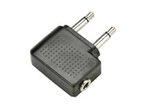 Airline Headphone Seat Adaptor - Airplane 3.5mm Stereo to dual Mono Earphone Connector Adaptor