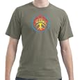Psychedelic Peace 100% Cotton Pigment Dyed Adult T-shirt - Spring Olive Color By A&e Designs
