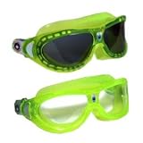 Aqua Sphere KIDS Seal 2 Pack Swim Goggles - Tint & Clear Lens with Lemon Lime Frames