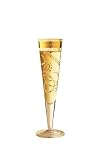 Champagne Glass, Champus, Salute, Designer Gold and Silver Champagne Flute w/ Napkin in Gift Box