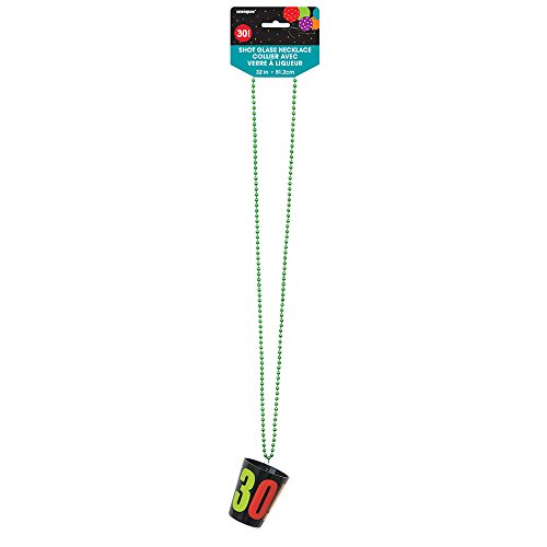 Birthday Cheer 30th Birthday Shot Glass Bead Necklace