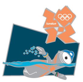 London 2012 Olympics Wenlock Swimming Pin