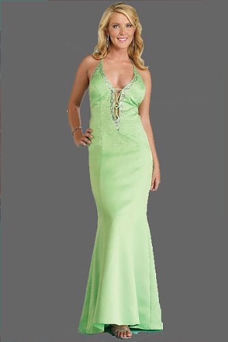 Plunge V-neck Lime Dresses by Dave and Johnny