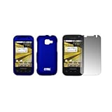 EMPIRE Blue Rubberized Snap-On Cover Case + Screen Protector for Samsung Tr ....