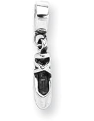 Ballet Shoe Charm in Silver for 3mm Charm Bracelets