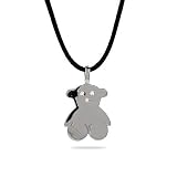 Eve's Addiction Designer Style Sterling Silver Teddybear Necklace