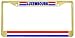 Luxembourg Flag Gold Tone Metal License Plate Frame Holder