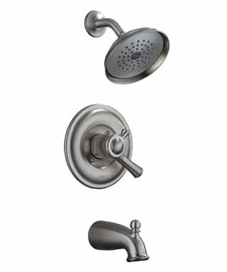 DELTA/PEERLESS FAUCET CO. 174902-SS LEWISTON SERIES TUB & SHOWER FAUCET - STAIN NICKEL FINISH