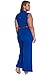 HOTAPEI Women Button Belted Sleeveless Wide Leg Jumpsuit Medium Royal Blue