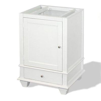 American Bath Factory W1-2433-WH-1-SN - Cape Mansion 24 Vanity Cabinet in Weathered White w/ Coastal Feet, Satin Nickel Accents