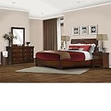 Chicago 5-pc Cal King Bedroom Set Bed, 2 Nightstands, Dresser and Mirror