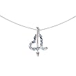 Sterling Silver Sky Blue Topaz Heart with Arrow Pendant Necklace