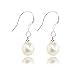 Sterling Silver 8mm Freshwater White Pearl Drop Earrings