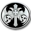 Pewter Belt Buckle - Cross with Blades Oversized - Oversized Belt Buckle