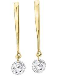 14K Yellow Gold Diamond Dashing Diamonds Earrings