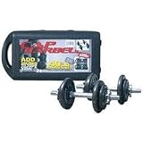 40 Pound Dumbbell set w/ black plates - Includes Storage Case!