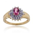 Pink Sapphire and Diamond Cocktail Ring in Fine Yellow Gold 