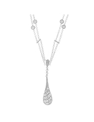 14k White Gold 1.39 Carat Diamond Teardrop Necklace