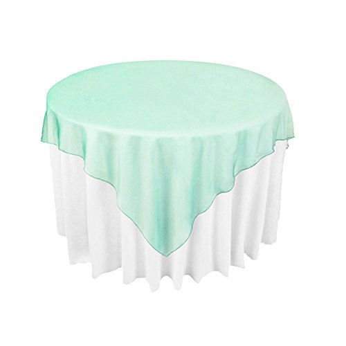OurWarm® Mint Green Organza Table Overylay Cover Square 72