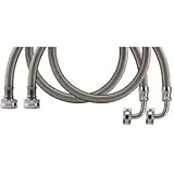 Calflex Wmsl6 2-Pack Braided Stainless Steel Washing Machine Connectors With Elbow (6 Ft, 2 Pk) (Appl Fill & Drain Hoses / Washer Accessories)