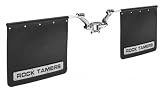 Enkay Rock Tamer Adjustable Mud Flaps Chrome with Stainless Steel Trim Plates Heavy Duty Rubber Mud Flaps Fits Compact, Mid Size, Full Size Vehicles & Dually Pickup Trucks (width adjusts 66.75-93.75) Fits 2 Ball Mount