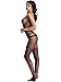 Amoretu Womens Lingerie Sheer Bodystocking Crotchless Pantyhose Black Striped Tights