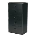 Fully Assembled Legend 5 Drawer Chest - Black