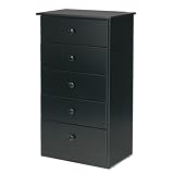 Fully Assembled Legend 5 Drawer Chest - Black