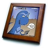 T-Rex Mobile Cell Phone and Texting or Trexting - 8x8 Framed Tile