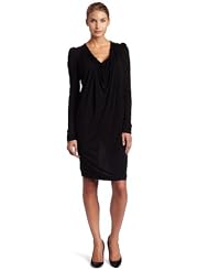 French Connection Womens Bella Beads Long Sleeve Cowl Neck Dress
