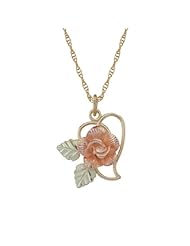 Black Hills Gold Dakota Rose Heart Pendant