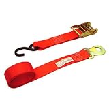 2 x 8' Ratchet Strap (Single) with Wire Hook and Snap Hook - Motorcycle Tie Down... by US Cargo Control
