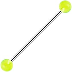 Yellow Glow in the Dark Industrial Barbell 31mm